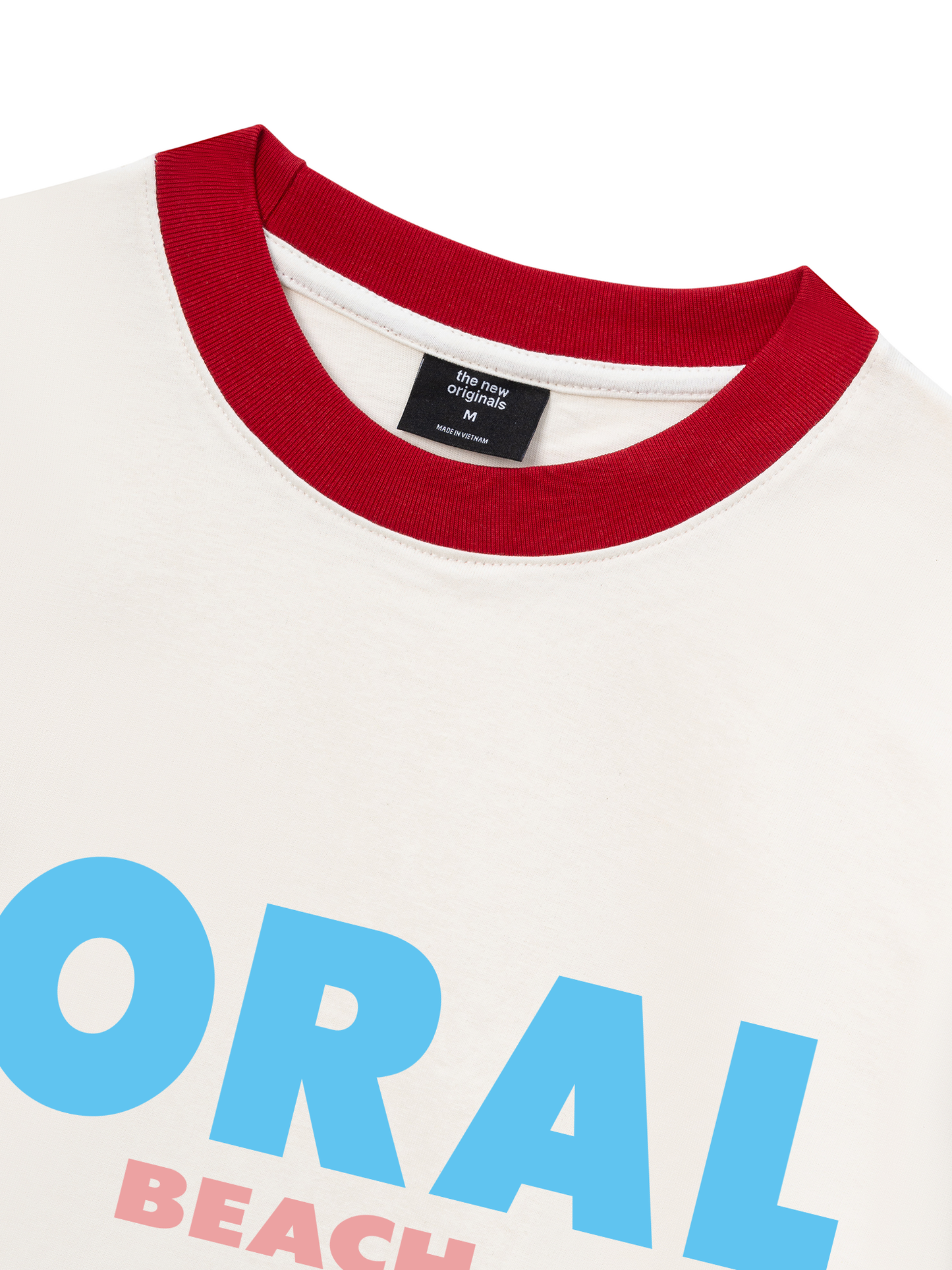 Áo Thun Ringer Relaxed Fit Summer Vibes Coral Beach