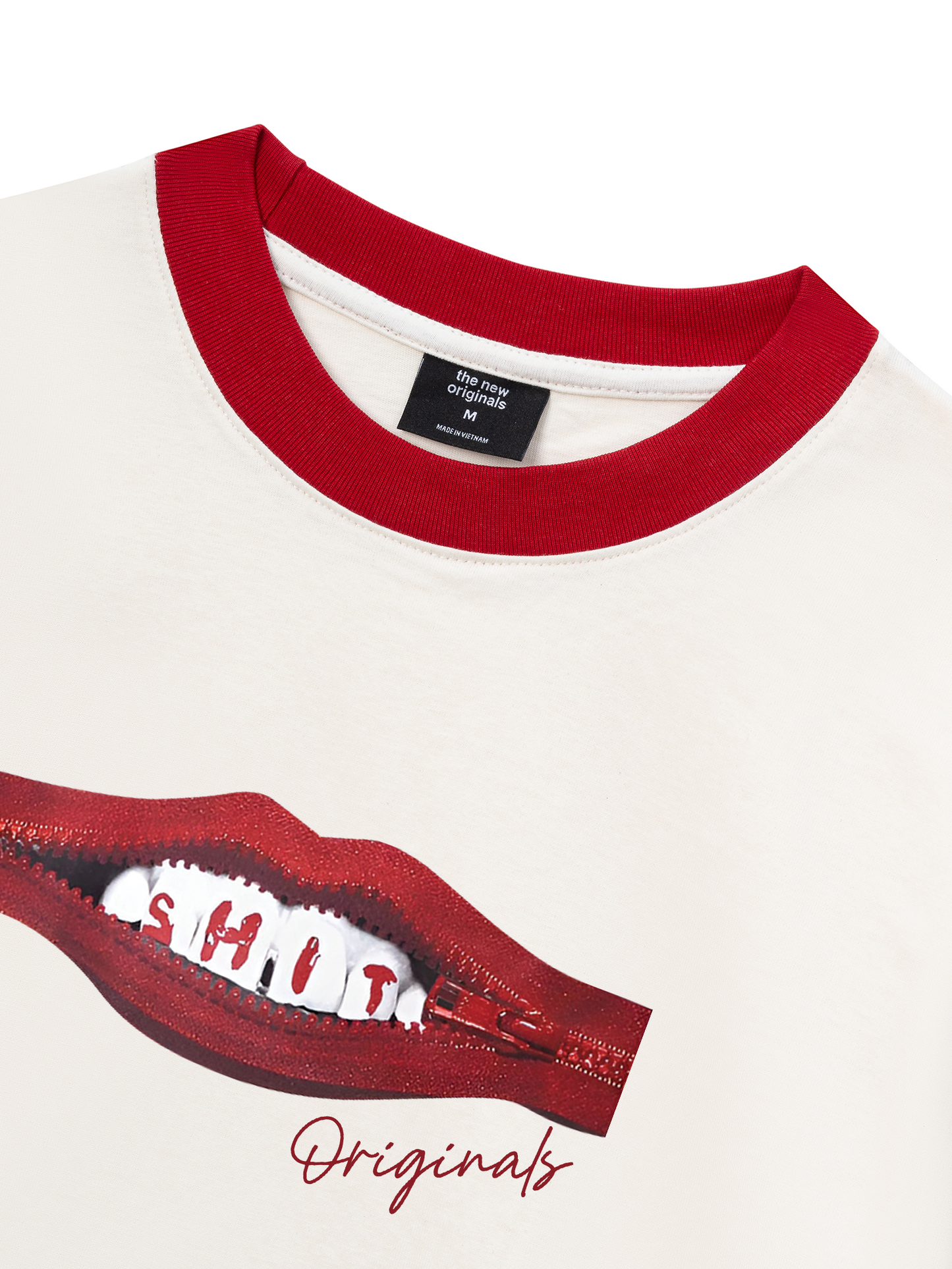 Áo Thun Ringer Relaxed Fit Teeth Zip Classic