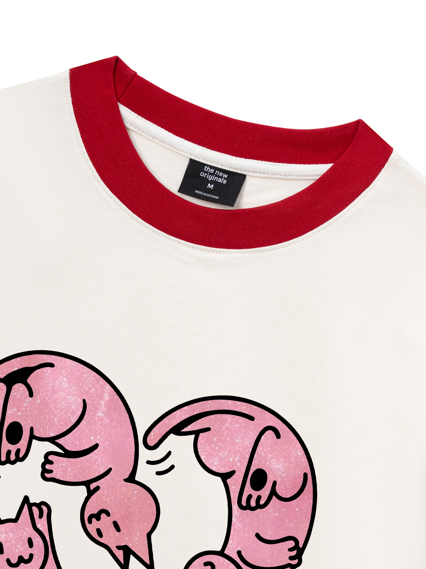 Áo Thun Ringer Relaxed Fit Meow Meow Heart
