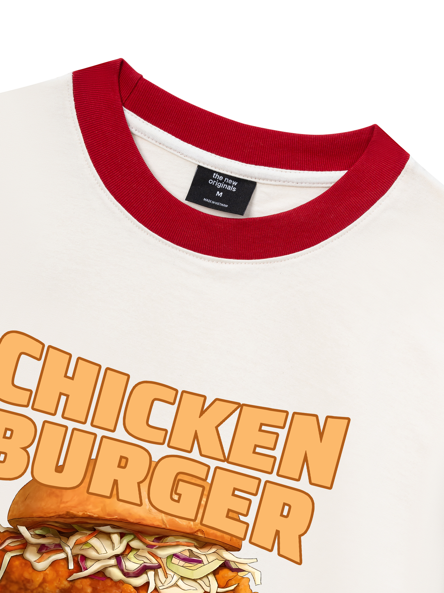 Áo Thun Ringer Relaxed Fit Foody Chicken Burger