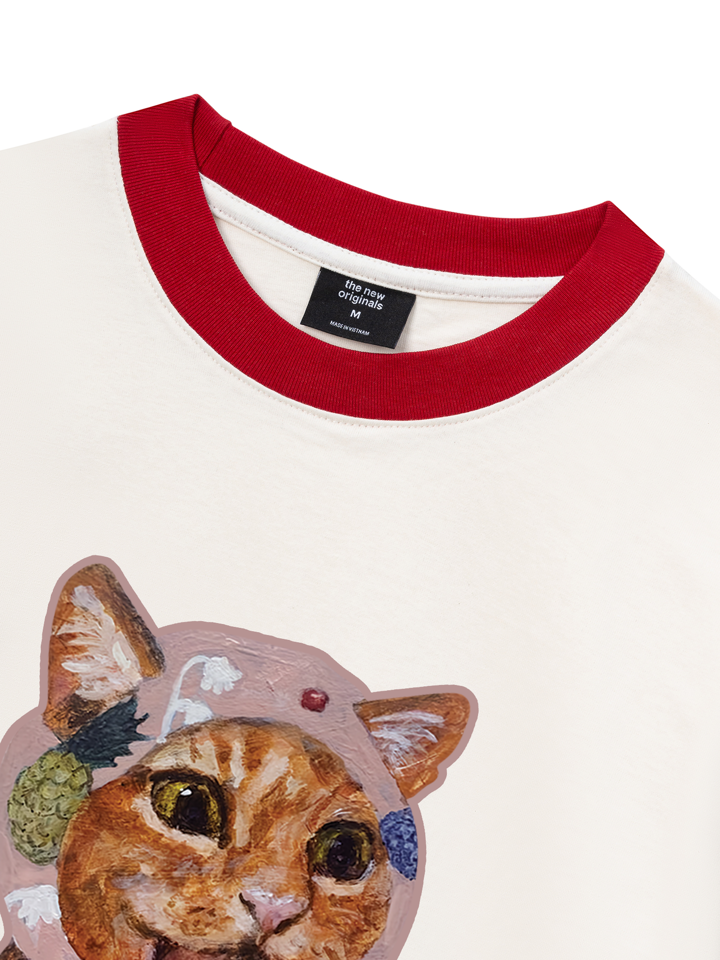 Áo Thun Ringer Relaxed Fit Crazy Cat