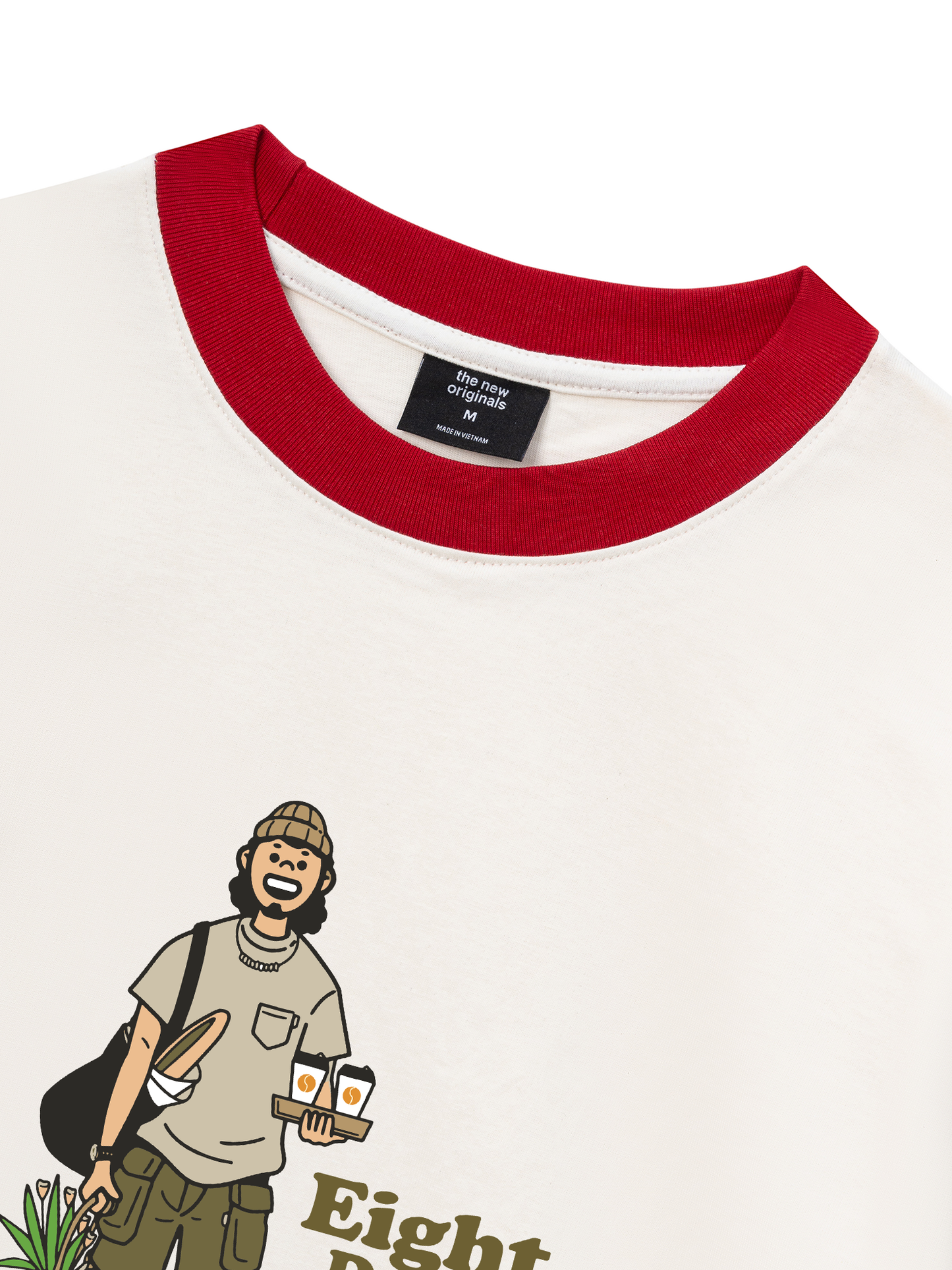 Áo Thun Ringer Relaxed Fit Go Out Coffee & Bread
