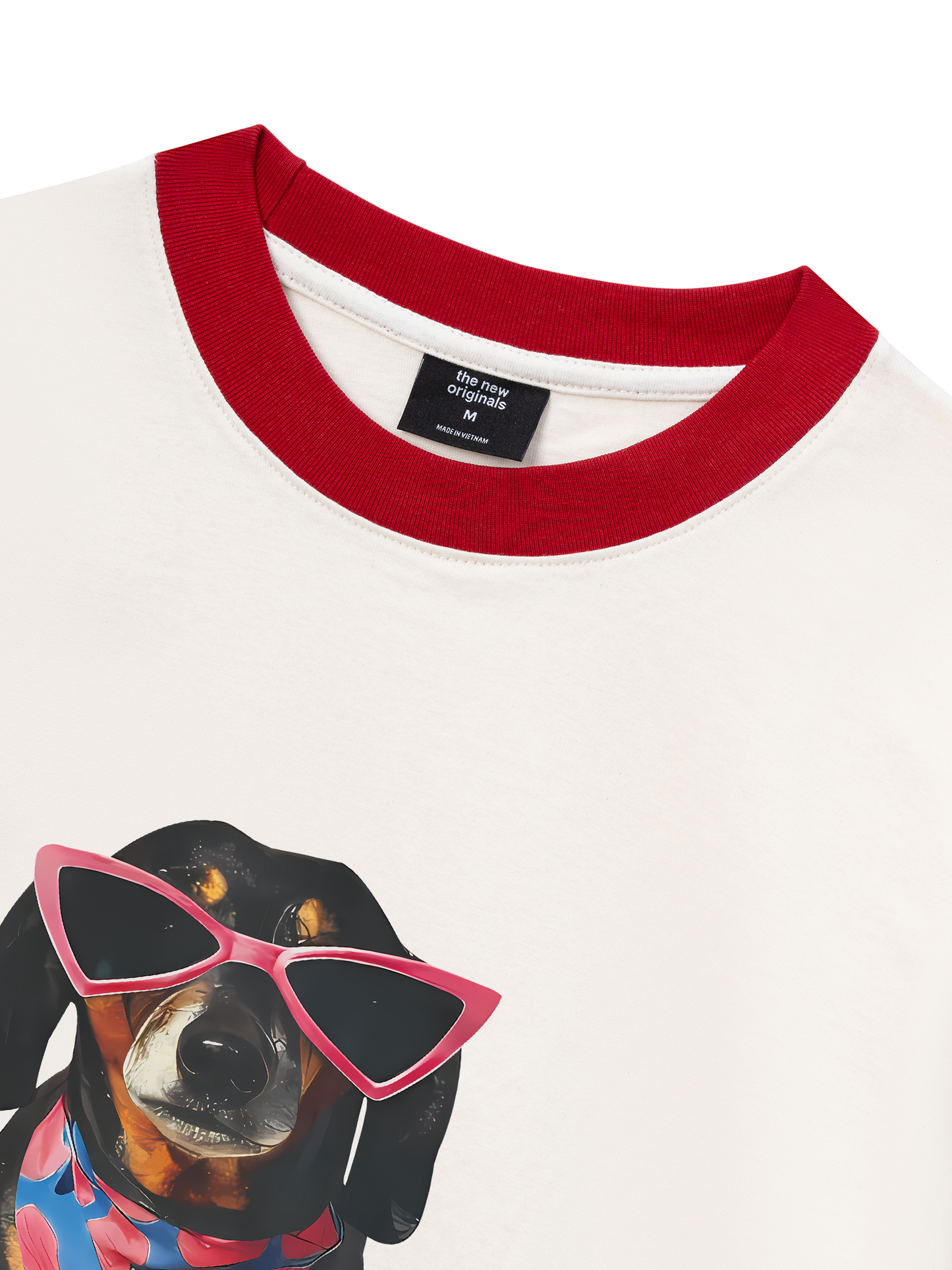 Áo Thun Ringer Relaxed Fit Animal Pink Glasses