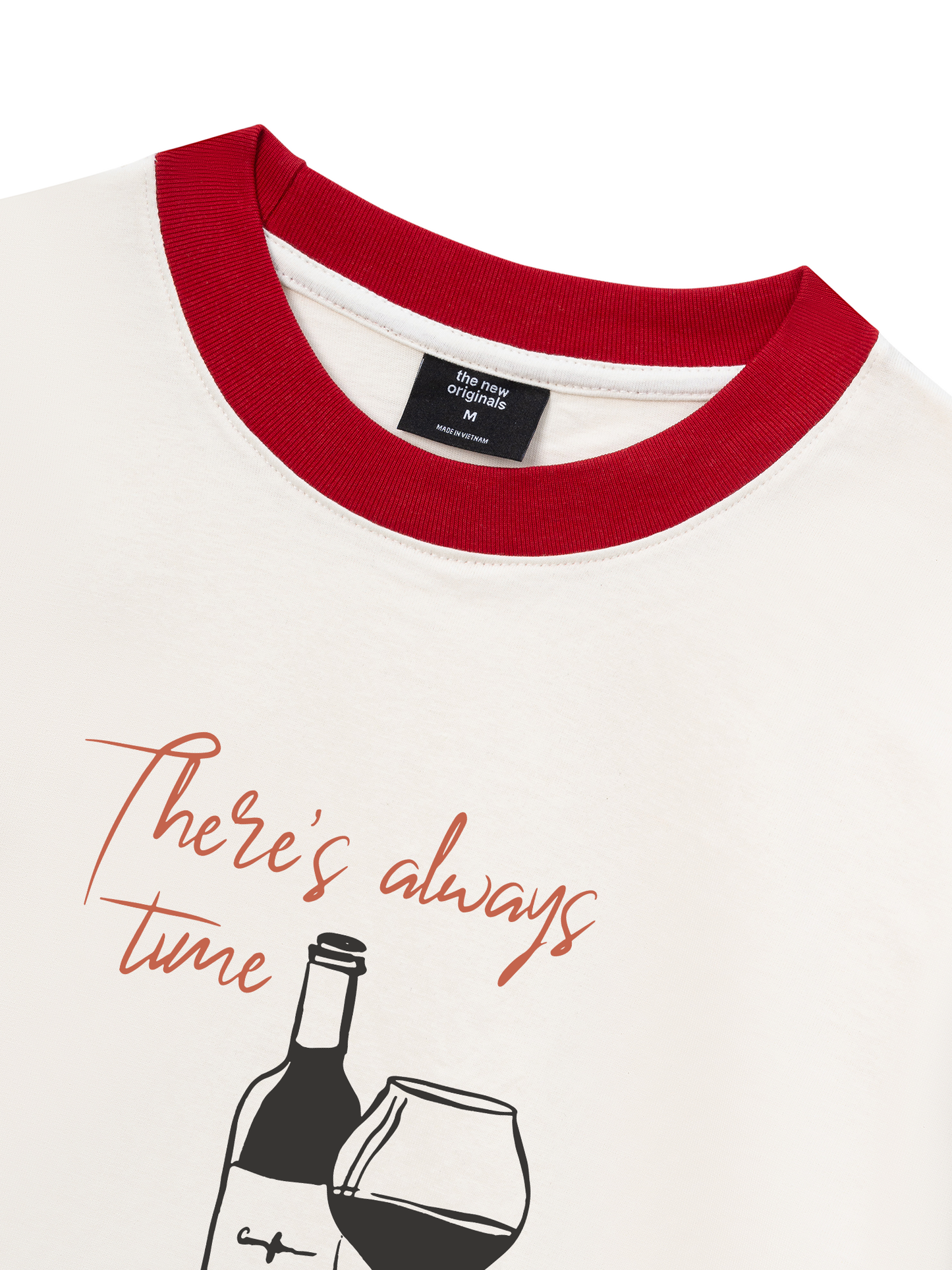 Áo Thun Ringer Relaxed Fit There_s always time for a glass of wine