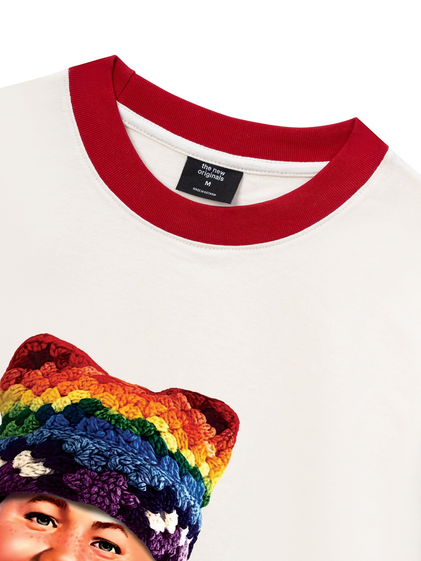 Áo Thun Ringer Relaxed Fit Bad Boy & Rainbow Crochet Hat