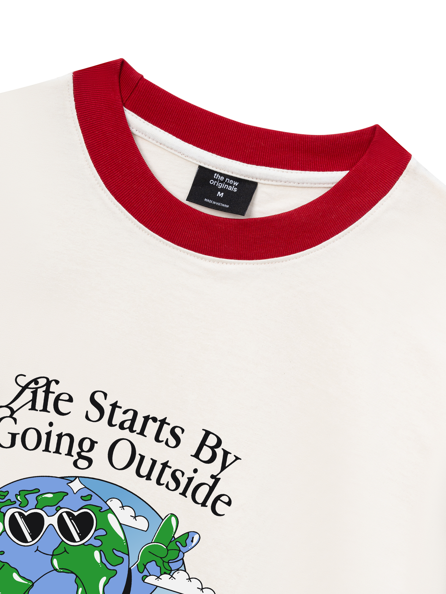 Áo Thun Ringer Relaxed Fit Life Starts By Going Outside