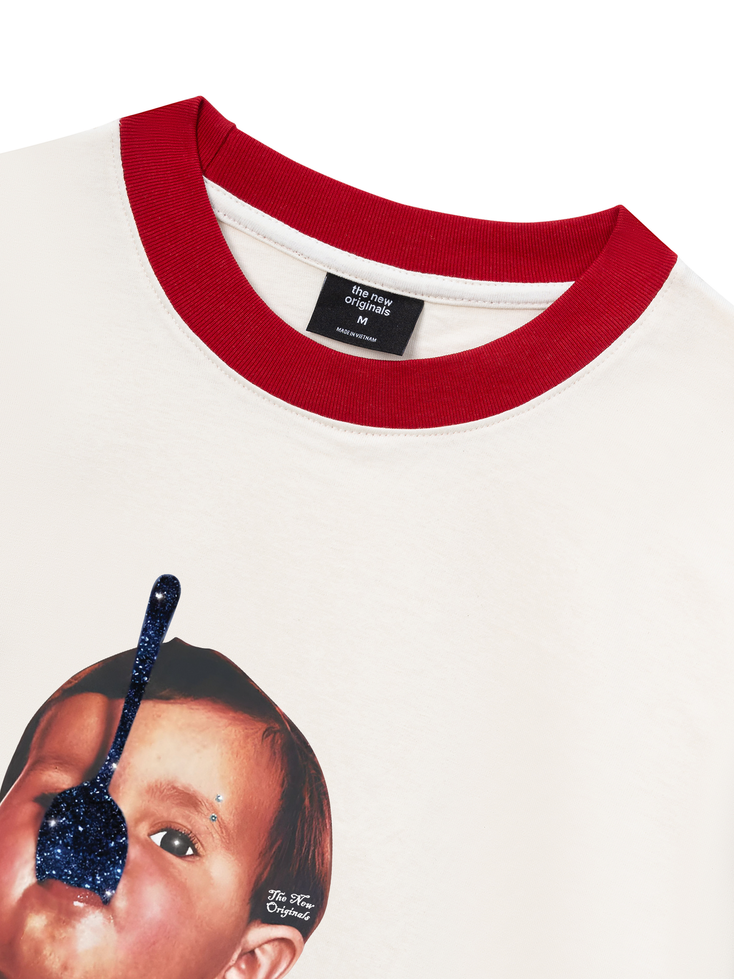 Áo Thun Ringer Relaxed Fit Funny spoon-covered face boy