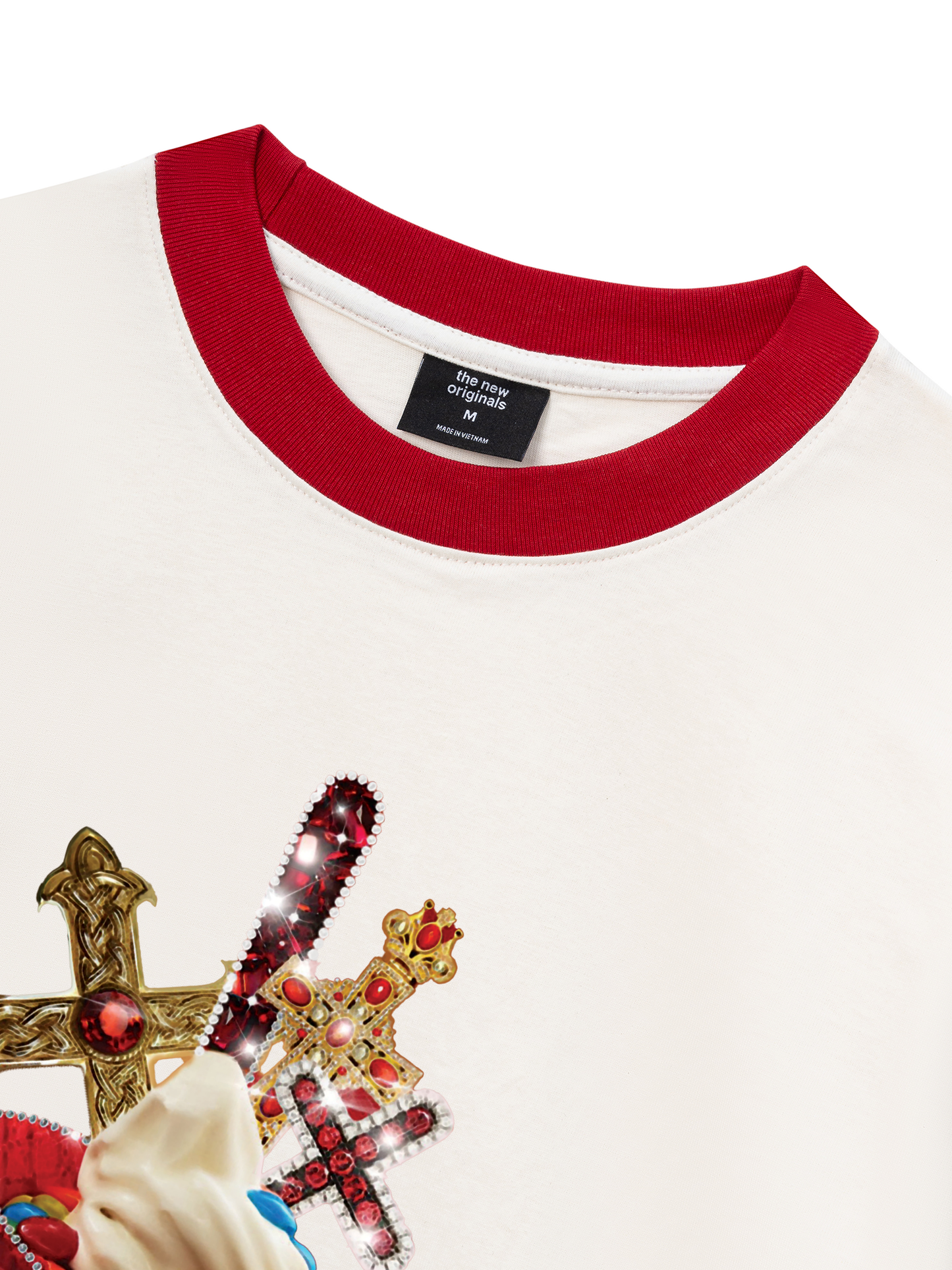 Áo Thun Ringer Relaxed Fit Gem Cross Ice Cream