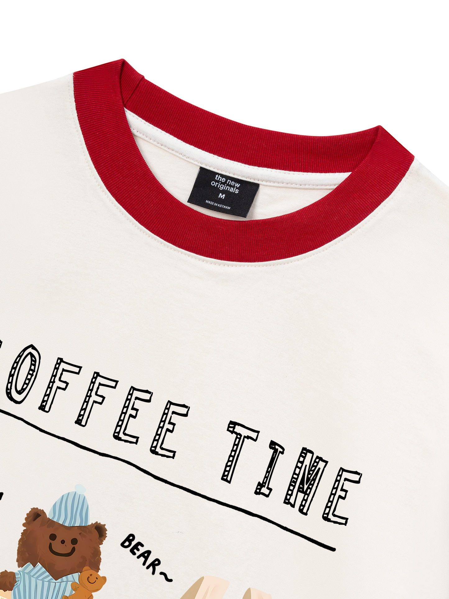 Áo Thun Ringer Relaxed Fit Sweet Pastry Coffee Time