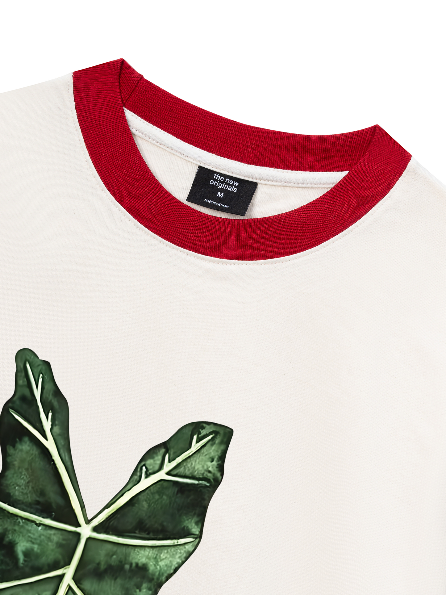 Áo Thun Ringer Relaxed Fit Tropical Alocasia Leaf