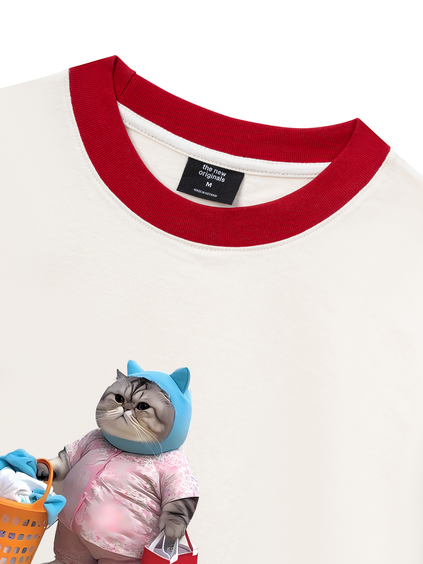 Áo Thun Ringer Relaxed Fit Animal Mood Mommy Meow