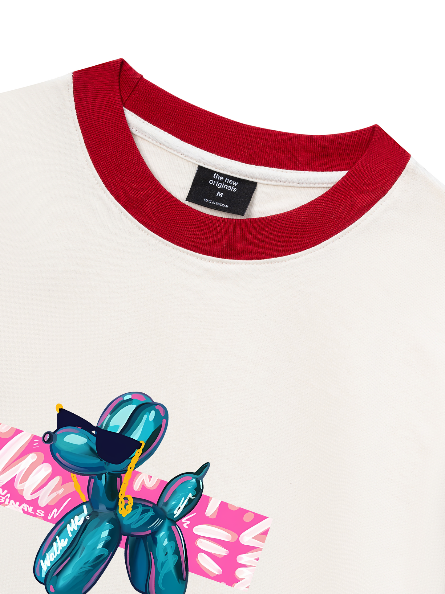 Áo Thun Ringer Relaxed Fit Balloon Dog Walk Me