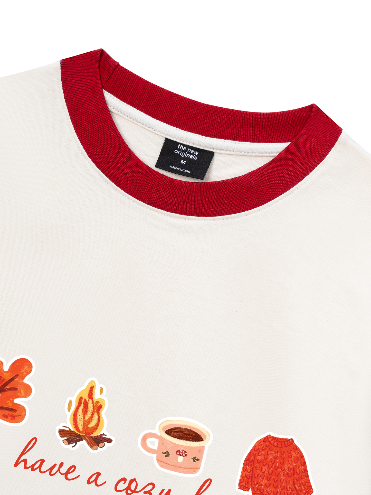 Áo Thun Ringer Relaxed Fit Autumn Vibes Have a Cozy