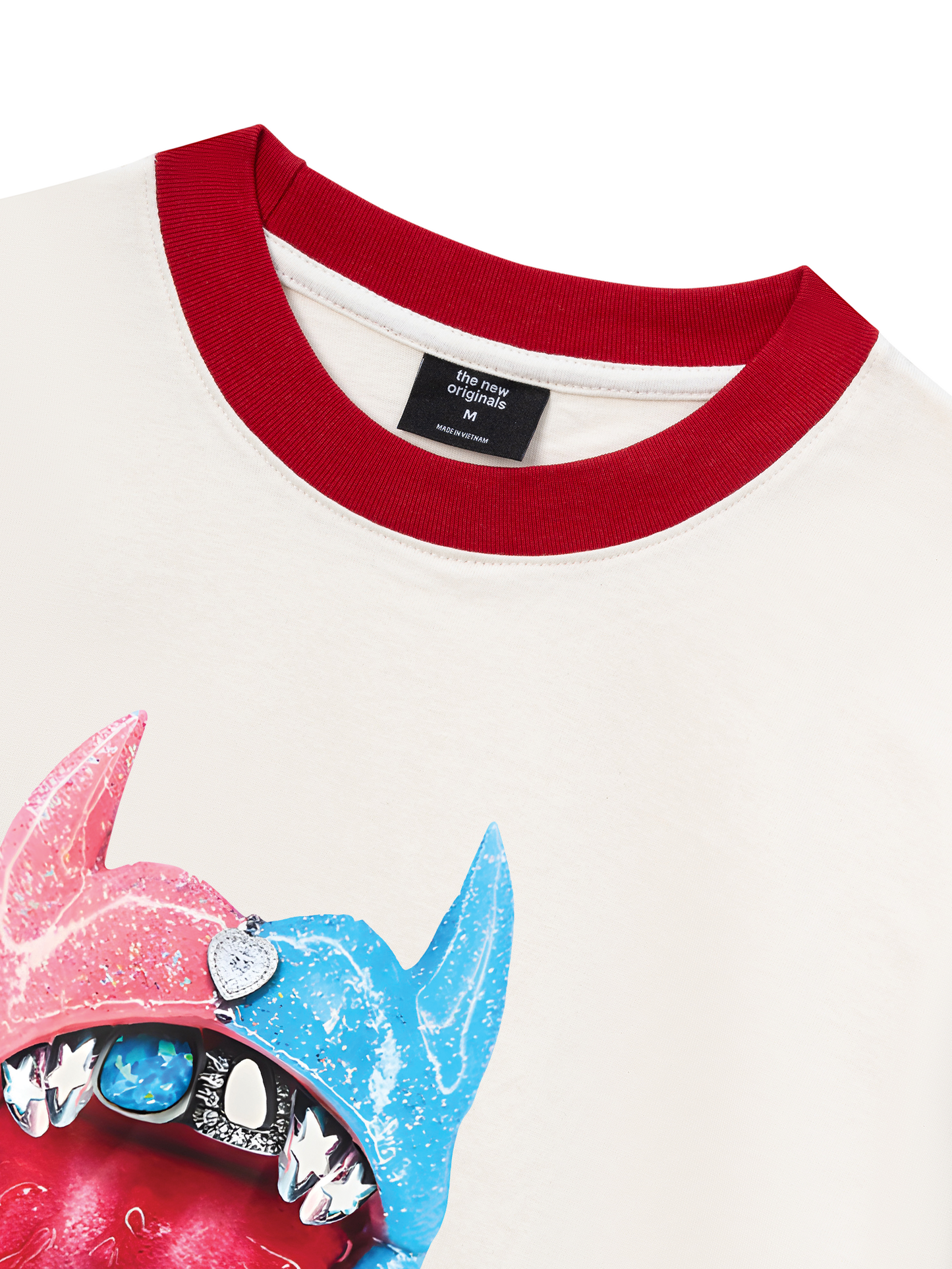 Áo Thun Ringer Relaxed Fit BOUNCE BACK© two-tone devil lip
