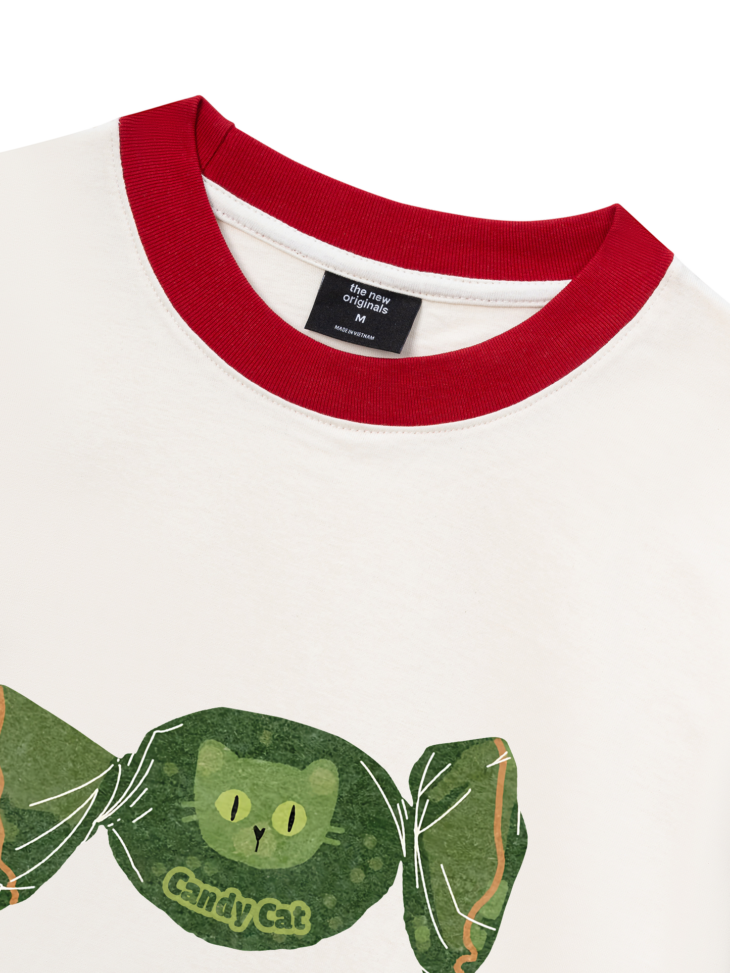 Áo Thun Ringer Relaxed Fit Candy Cat