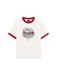 Áo Thun Ringer Relaxed Fit Art Pearl Lip Black