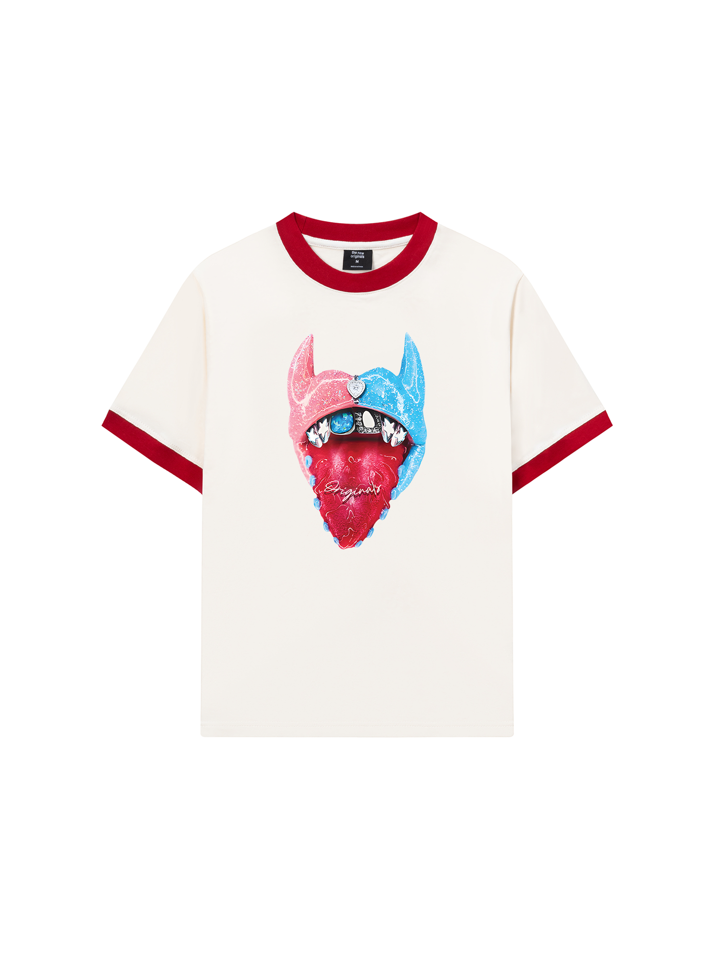 Áo Thun Ringer Relaxed Fit BOUNCE BACK© two-tone devil lip