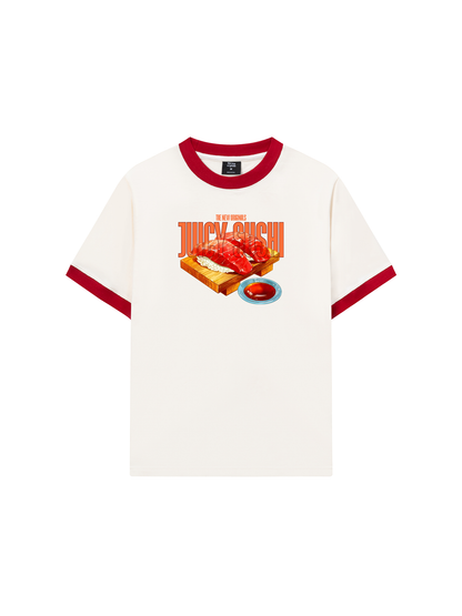 Áo Thun Ringer Relaxed Fit Foody Juicy Sushi
