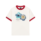 Áo Thun Ringer Relaxed Fit Summer Vibes Souble Blue Flower