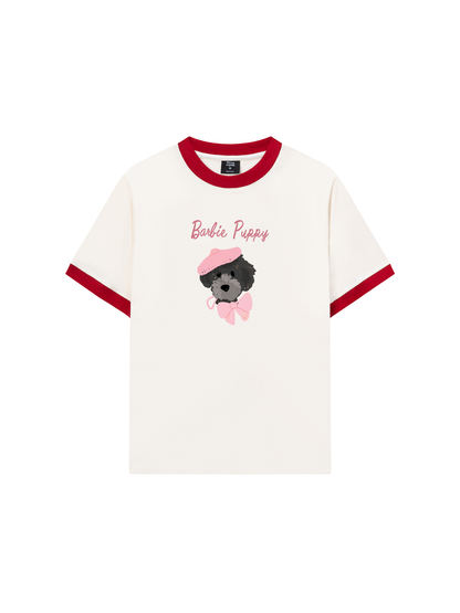 Áo Thun Ringer Relaxed Fit Animal Barbie Puppy