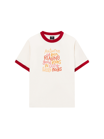 Áo Thun Ringer Relaxed Fit Autumn is For Reading Good Books