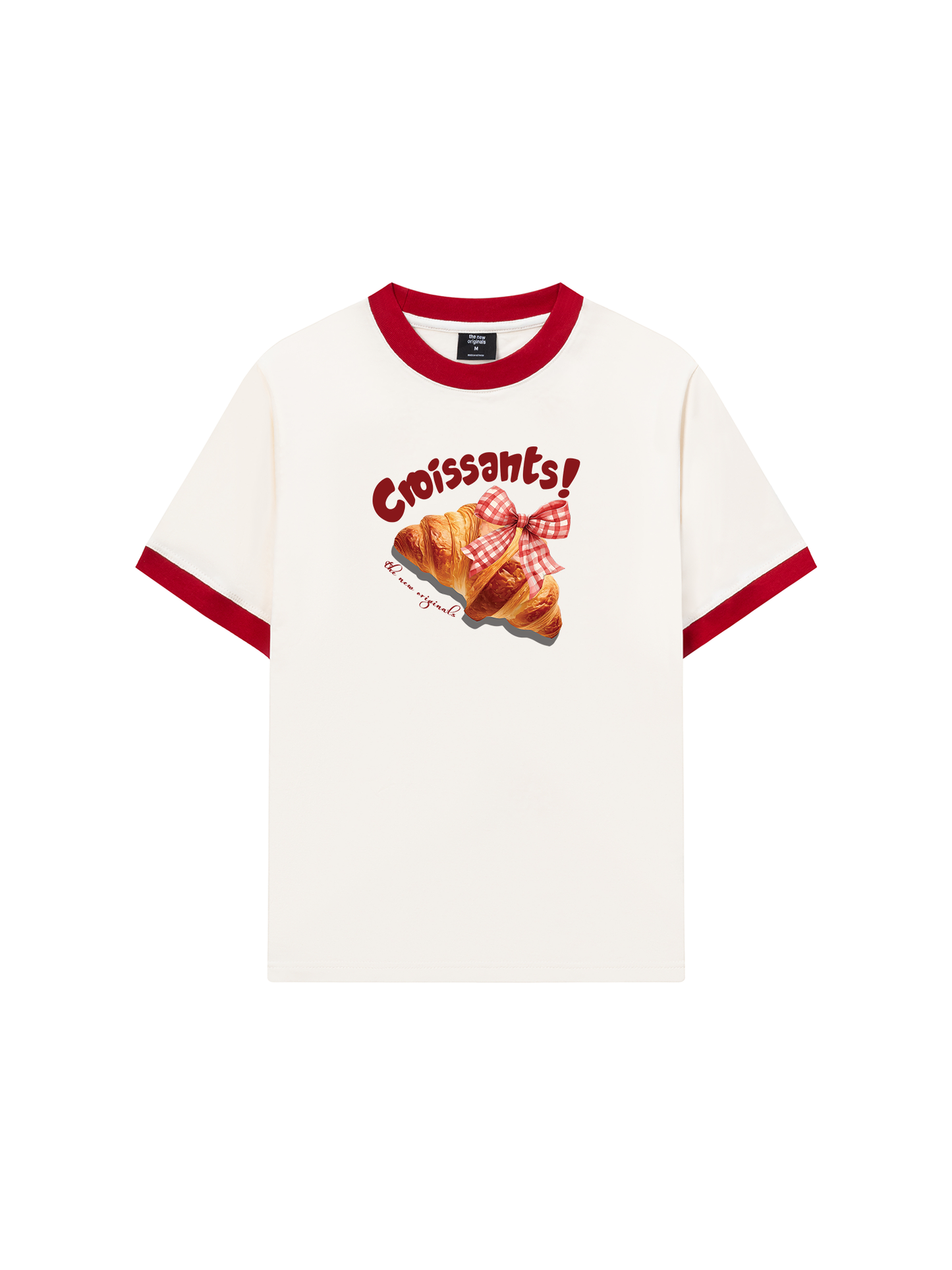 Áo Thun Ringer Relaxed Fit Sweet Pastry Red Bơ Croissant