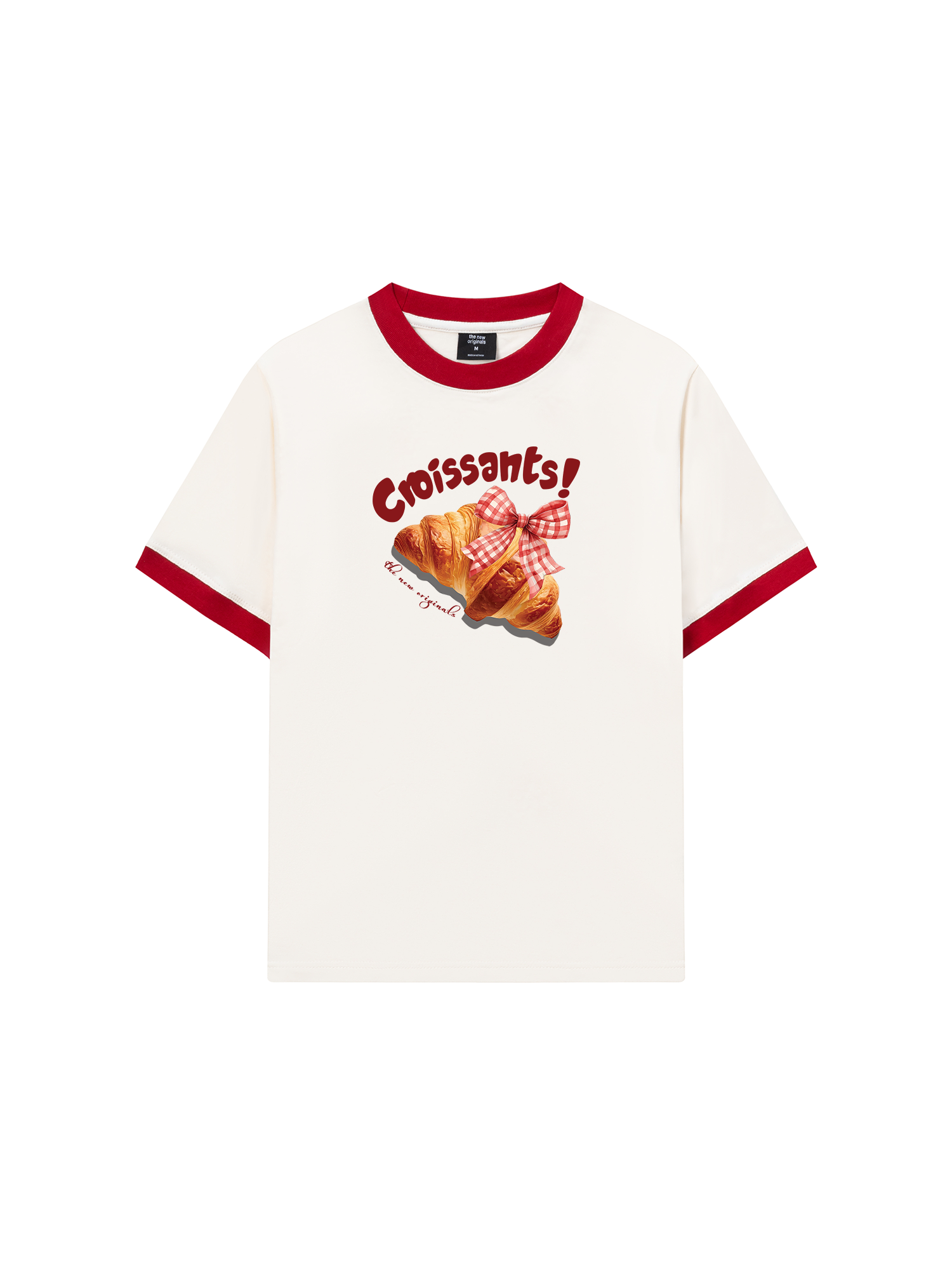 Áo Thun Ringer Relaxed Fit Sweet Pastry Red Bơ Croissant