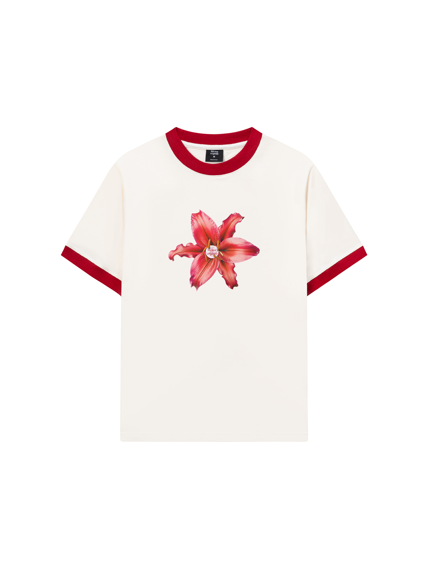 Áo Thun Ringer Relaxed Fit Pearl Lily Flower
