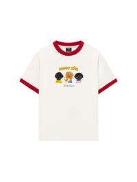 Áo Thun Ringer Relaxed Fit Animal Puppy Girl