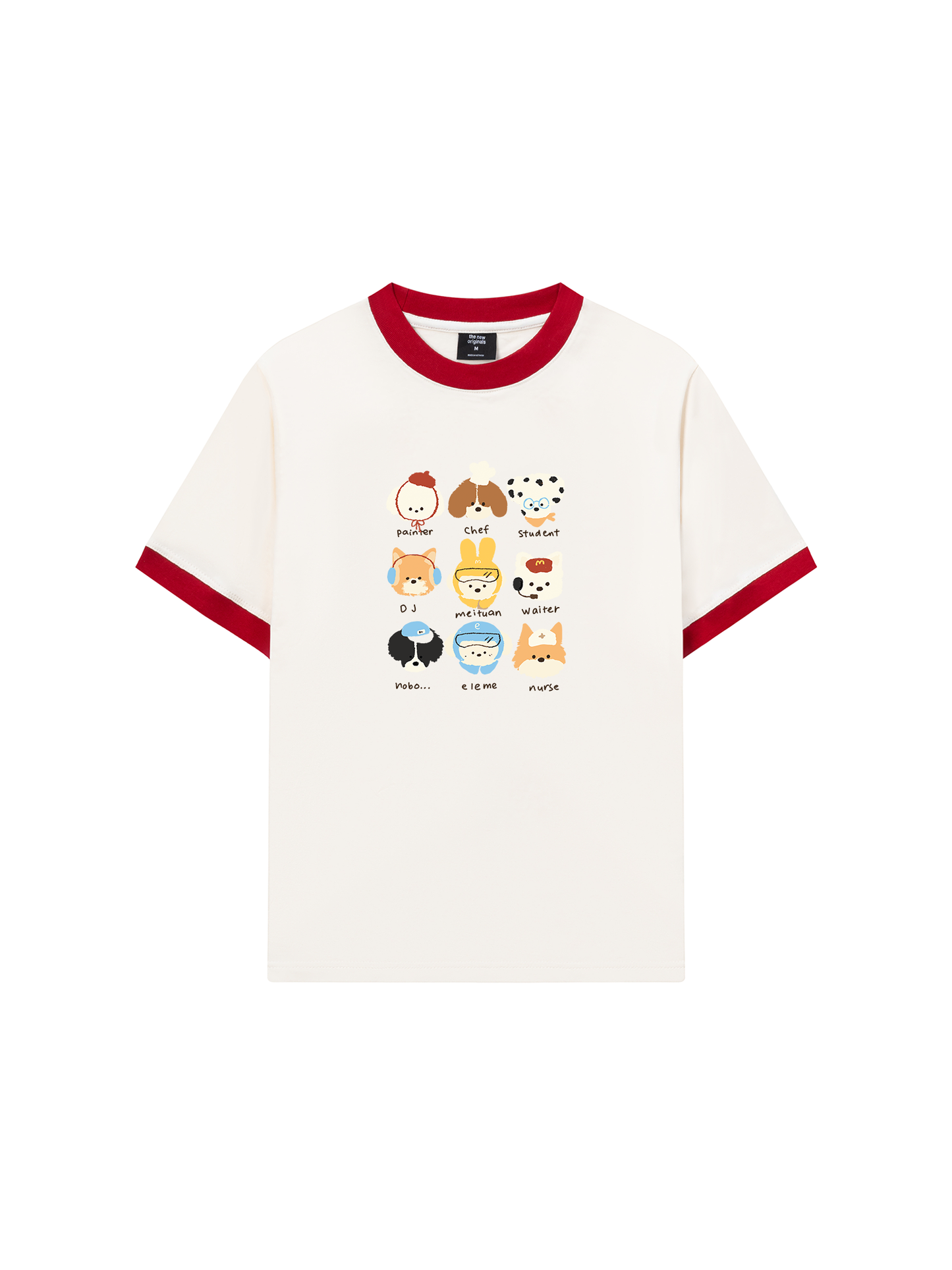 Áo Thun Ringer Relaxed Fit Animal Cute Puppy Things