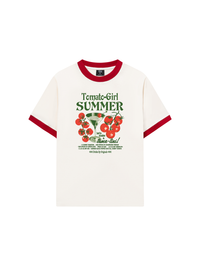 Áo Thun Ringer Relaxed Fit Suummer Vibes Tomato Girl
