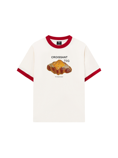 Áo Thun Ringer Relaxed Fit Sweet Pastry Croisant