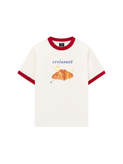 Áo Thun Ringer Relaxed Fit Croissant