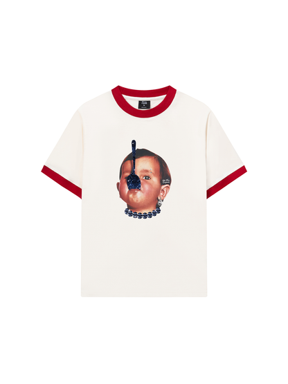 Áo Thun Ringer Relaxed Fit Funny spoon-covered face boy