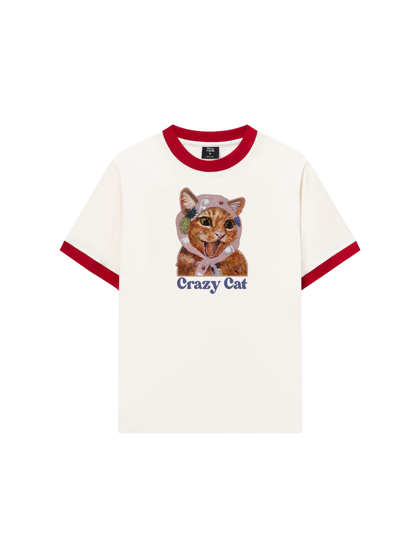 Áo Thun Ringer Relaxed Fit Crazy Cat