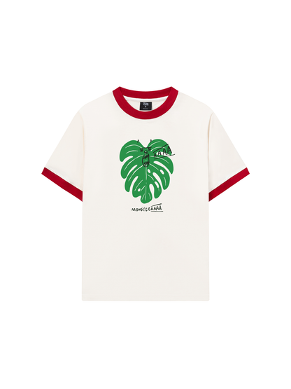 Áo Thun Ringer Relaxed Fit Tropical Monsteraaaa