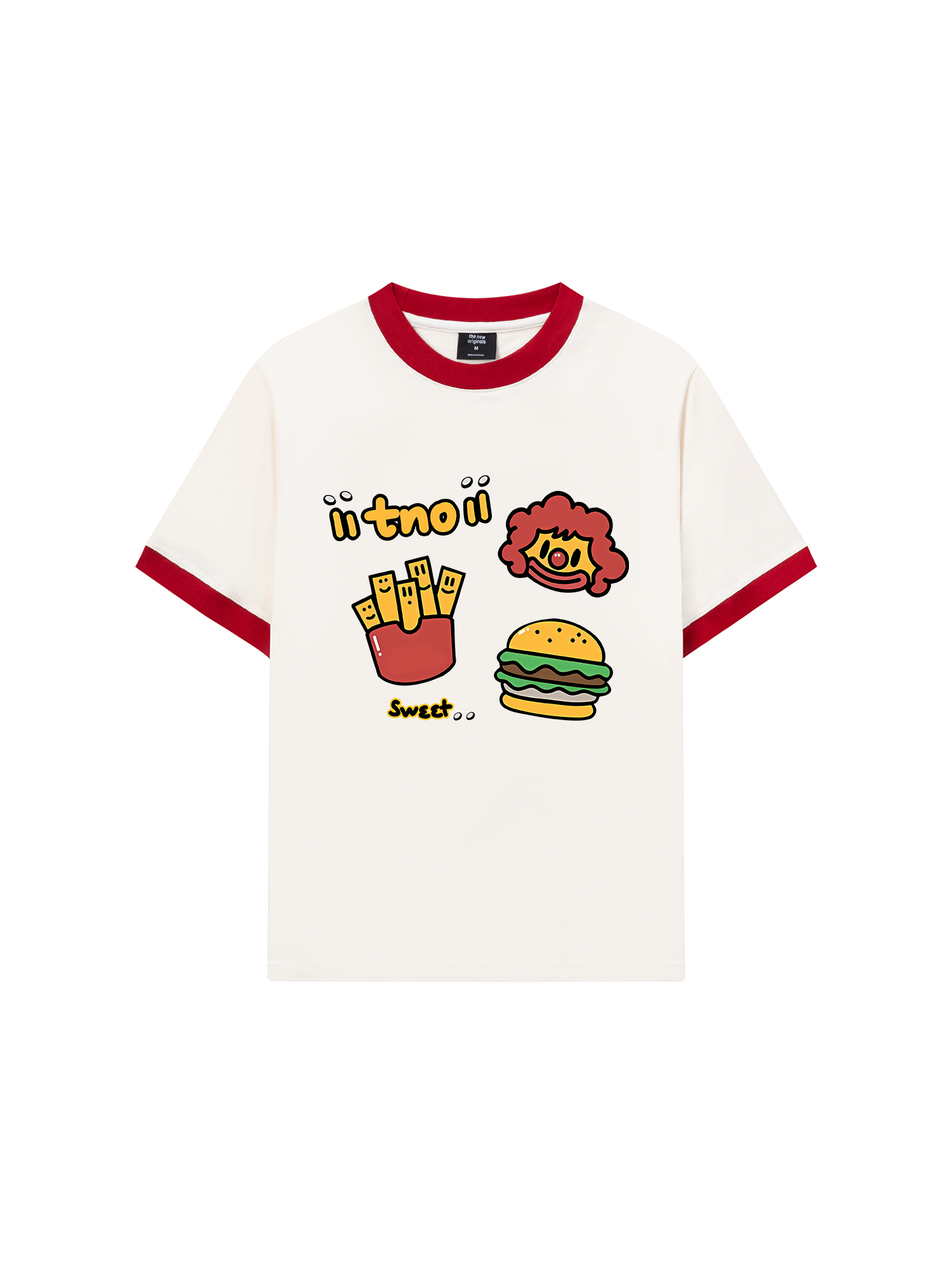 Áo Thun Ringer Relaxed Fit Sweet Pastry Burger Fry