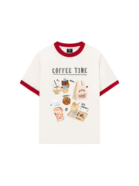Áo Thun Ringer Relaxed Fit Sweet Pastry Coffee Time
