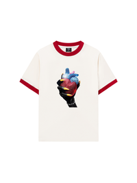 Áo Thun Ringer Relaxed Fit - Handheld colorful rhinestone art heart