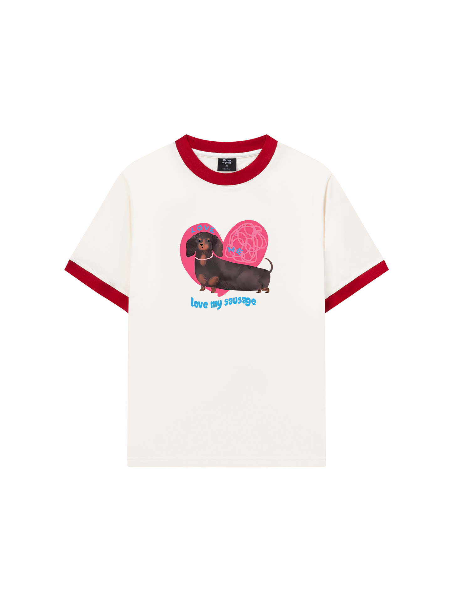 Áo Thun Ringer Relaxed Fit Animal Mood love my sausage