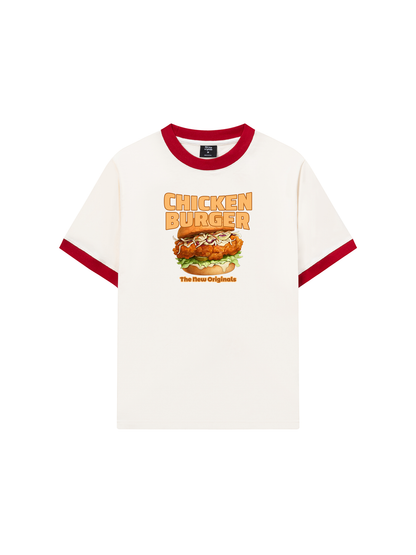 Áo Thun Ringer Relaxed Fit Foody Chicken Burger