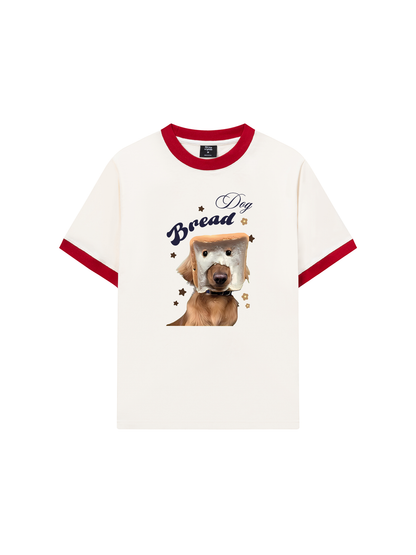 Áo Thun Ringer Relaxed Fit Sweet Pastry Bread Dog