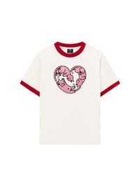 Áo Thun Ringer Relaxed Fit Meow Meow Heart