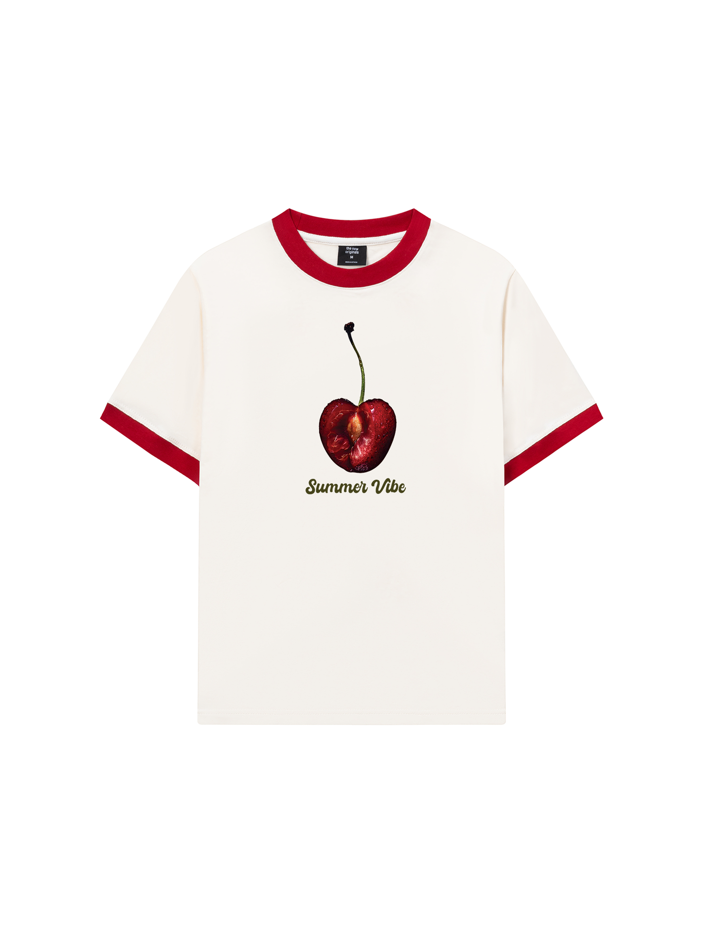 Áo Thun Ringer Relaxed Fit Cherry Summer Vibe