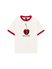 Áo Thun Ringer Relaxed Fit Cherry Summer Vibe