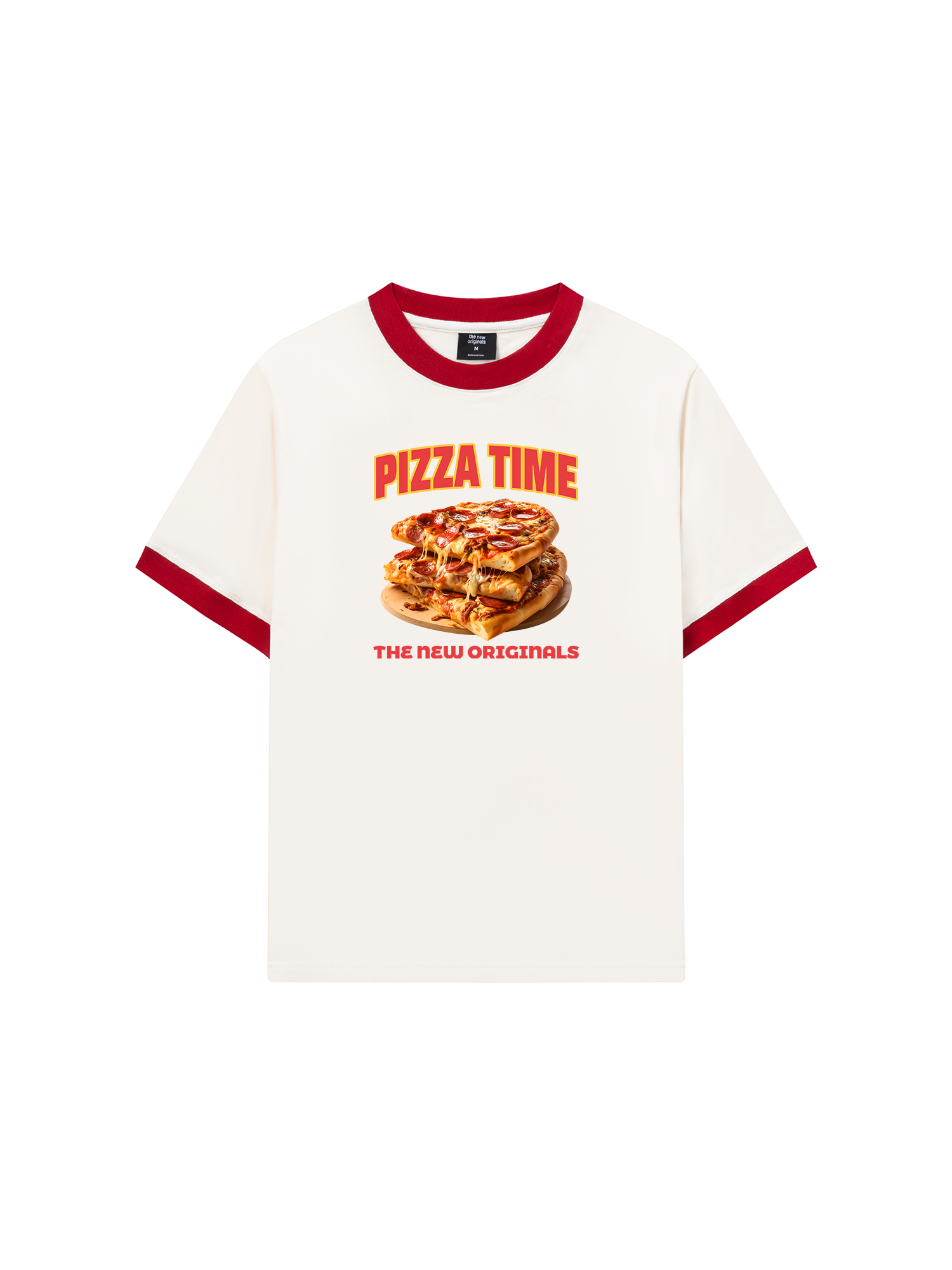 Áo Thun Ringer Relaxed Fit Foody Pizza Time