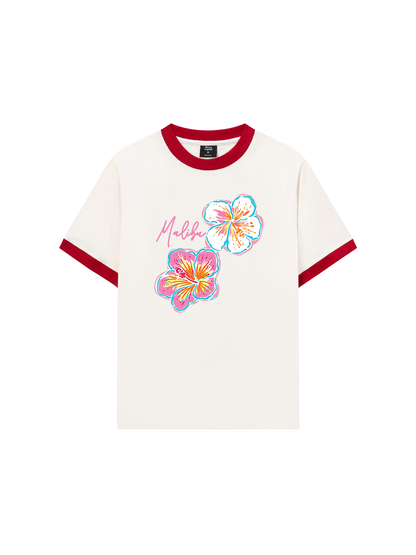 Áo Thun Ringer Relaxed Fit Summer Vibes Malibu Floral