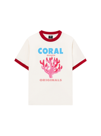 Áo Thun Ringer Relaxed Fit Summer Vibes Coral Beach