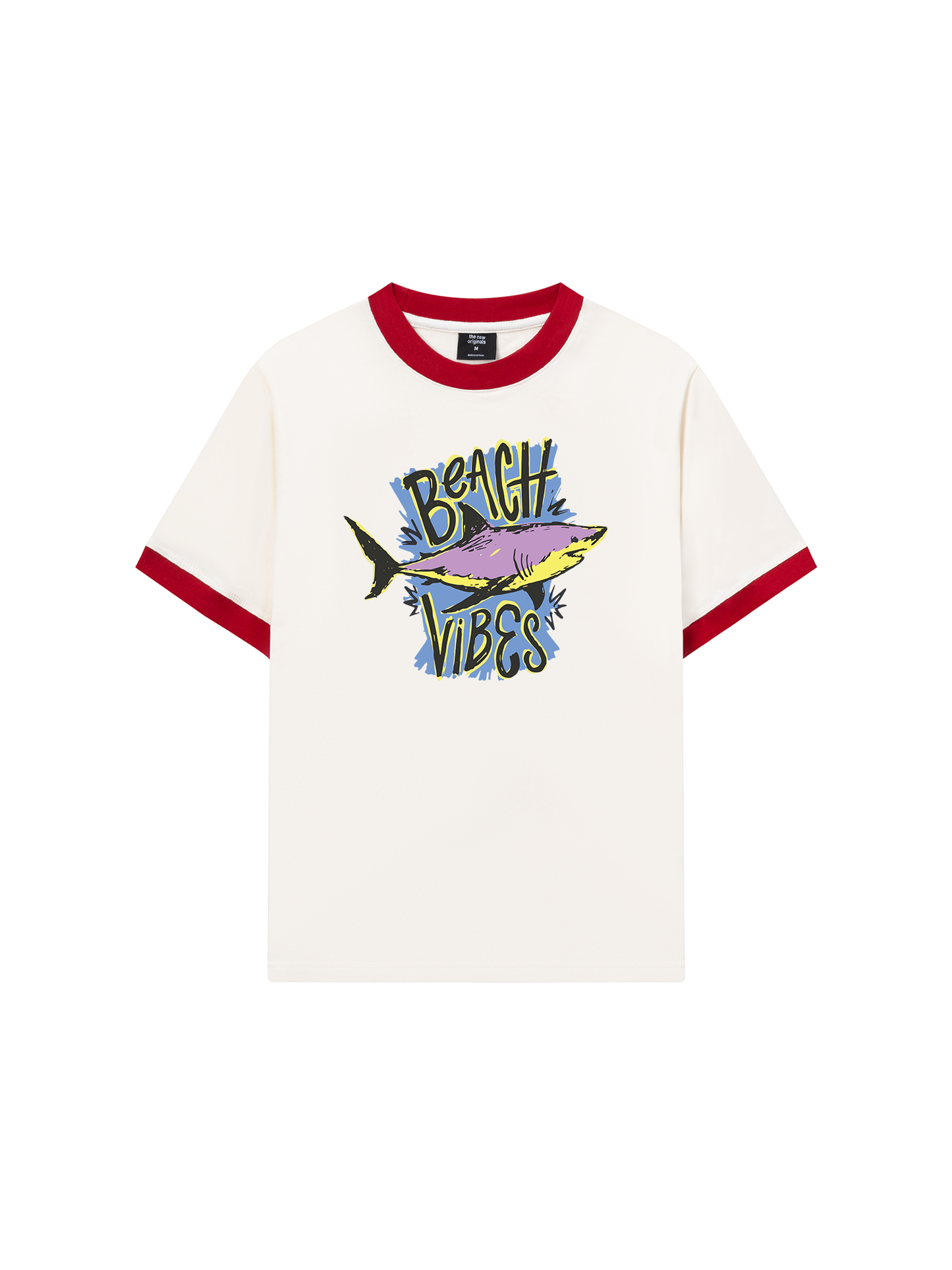 Áo Thun Ringer Relaxed Fit Ocean Beach Vibes Shark
