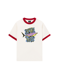 Áo Thun Ringer Relaxed Fit Ocean Beach Vibes Shark